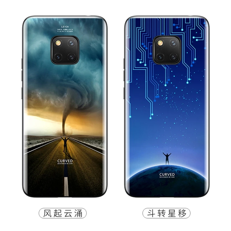 Роскошный чехол Pocophone из закаленного стекла для huawei mate 20 Pro, легкий цветной чехол из закаленного стекла для телефона huawei mate 20