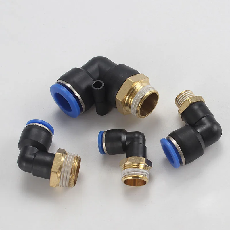 

1 pcs PL series pneumatic fitting externally threaded L-shaped air quick connector coupling adapter
