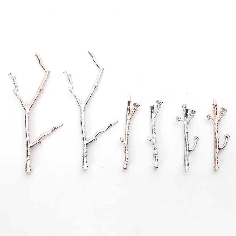 Дерево Клип дизайнер Винтаж металлические заколки в виде веток для женщин Свадебные украшения для волос аксессуары