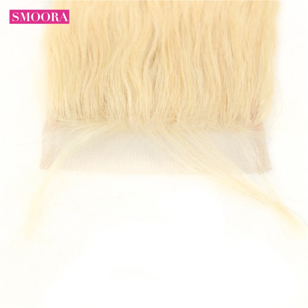 Smoora Brazilian Human Hair 613 Blonde Lace Frontal Closure 13x4 Free Part Remy Deep Wave Blonde Lace Frontal 130% Bleached Knot