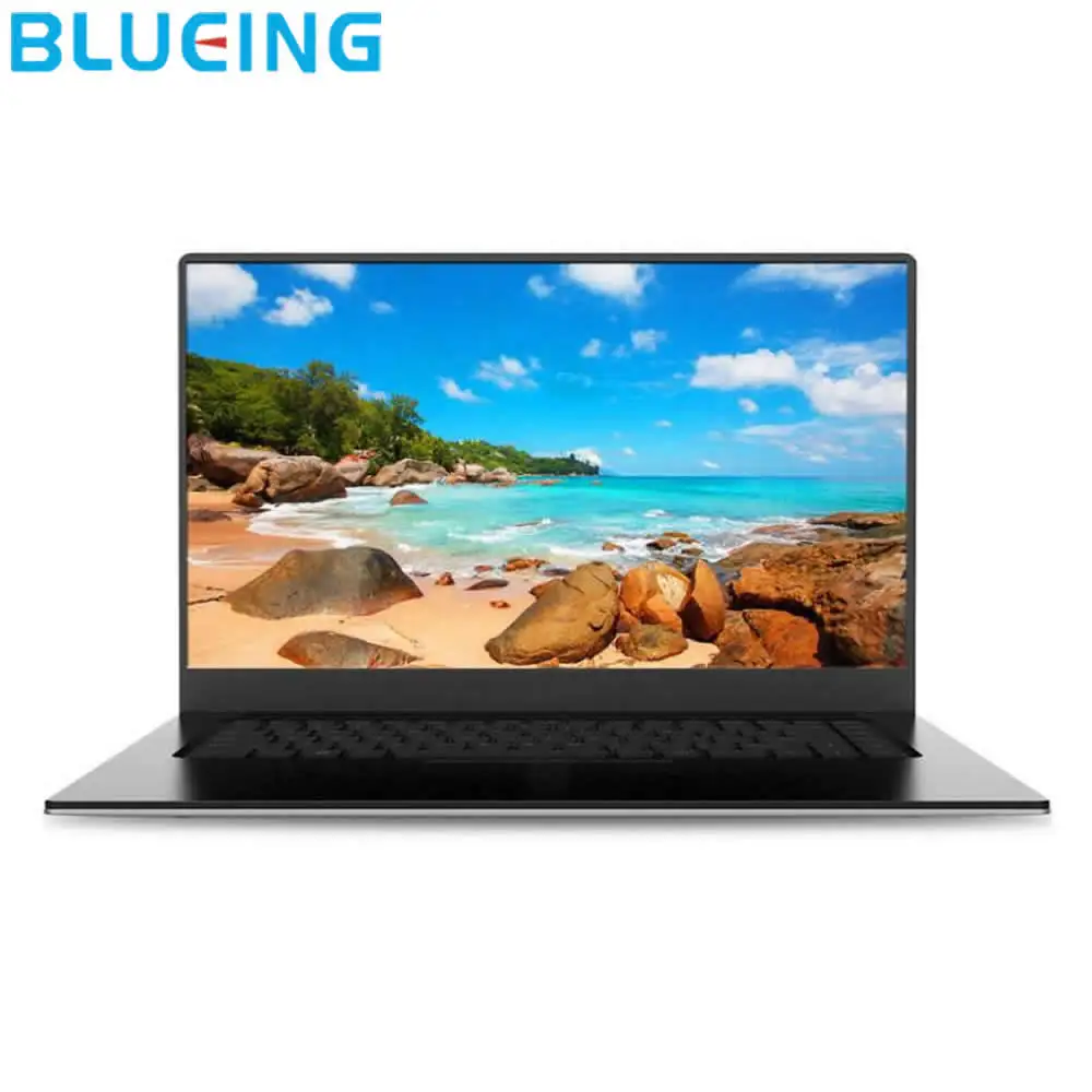 

Free shipping 15.6 inch ultra-slim laptop 6GB 64GB SSD large battery Windows 10 WIFI bluetooth computer netbook PC Black color