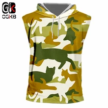 Ogkb без рукавов; Новое с круглым вырезом топ с капюшоном 3D с леопардовым принтом и камуфляж геометрический 6XL Gar Для мужчин t Для Мужчин's