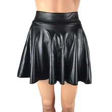 Новинка года; летняя пикантная кожаная юбка для девочек; Женская Корейская короткая мини-юбка со складками; женская одежда; Сарафан