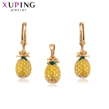 Xuping уникальный кавайный Ананасовый дизайн Позолоченные Ювелирные наборы для женщин подарок на День Благодарения S121.6-64750