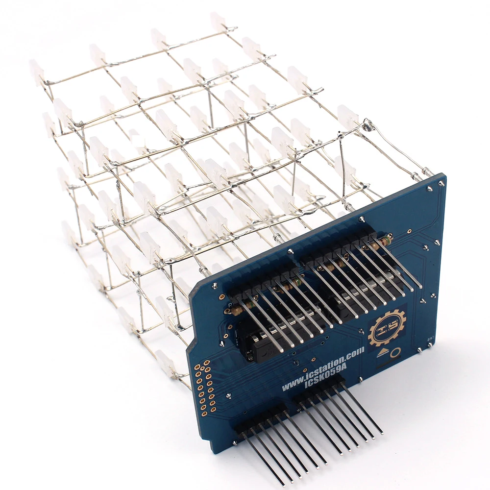 100 шт./лот 4X4X4 синий светодиодный светильник Cube Kit 3D светодиодный DIY Kit электронный набор для Arduino Smart Electronics светодиодный куб Комплект Электронный