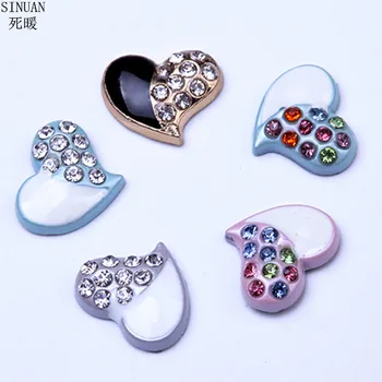 

SINUAN Rhinestone Rivets Heart Rivet Painted Spike And Stud 200Pieces/Lot Zinc Alloy Metal Rivets Metal Studs For Bags Diy Craft