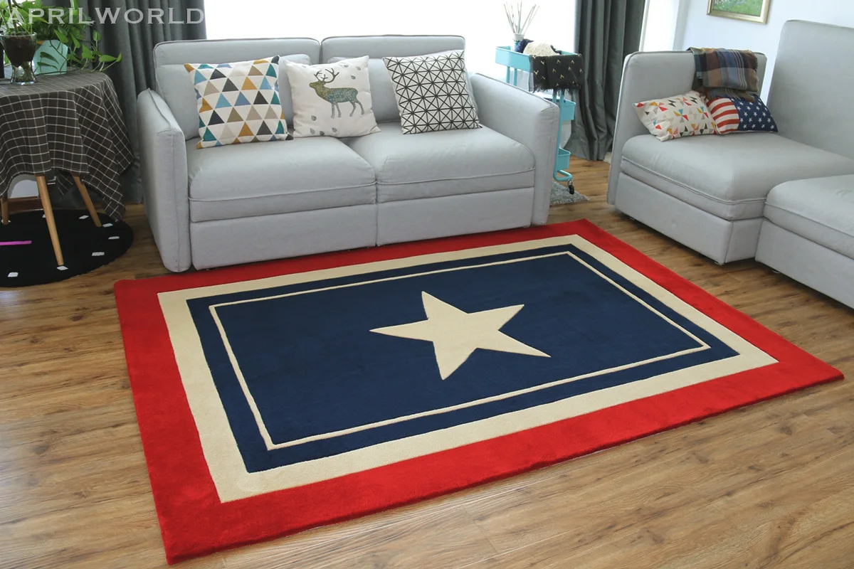Acrylic Captain America Shield Carpets For Living Room Rug Hallway