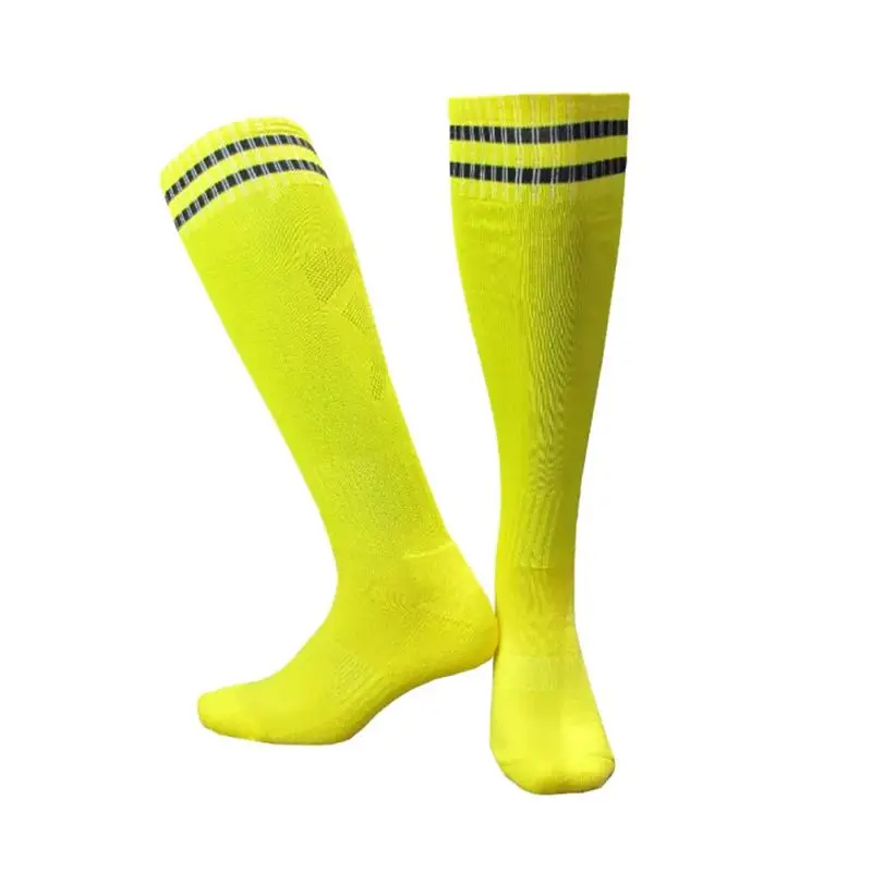 Модные мужские компрессионные полосатые носки; Гольфы выше колена; мягкие эластичные дышащие гольфы - Цвет: Цвет: желтый
