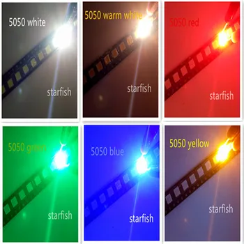 

Free shipping 100pcs led SMD 5050 white-W/blue/red/yellow/green/warm white-WW lamp