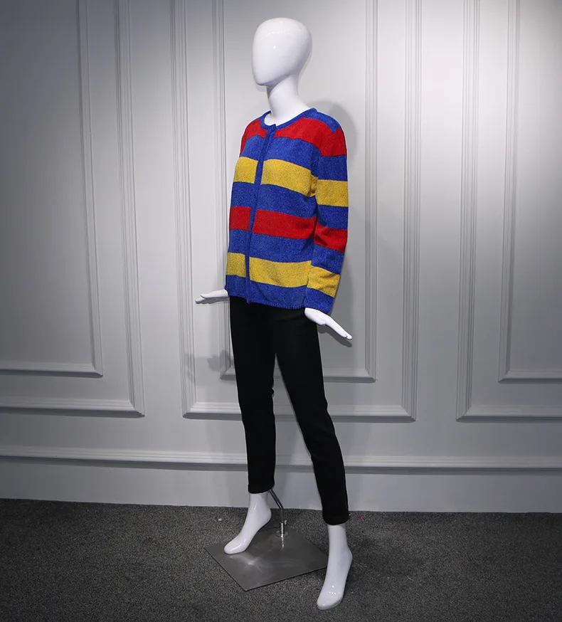 Star Kim Pang Ya Street Photo of The Same Color Striped Plush Korean Version Cardigan Loose Lazy Sweater Trendy Women 2019 Star Kim Pang Ya Street Photo of The Same Color Striped Plush Korean Version Cardigan Loose Lazy Sweater Trendy Women 2019