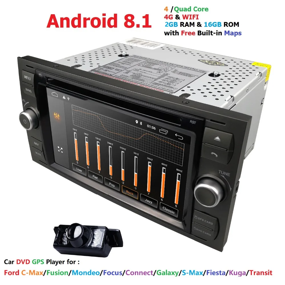 

Car dvd player Quad Core Android 9.0 FOR FORD FOCUS C-MAX car multimedia stereo 1024*600 2G RAM 4G WIFI DAB+ DVR OBD Free camera