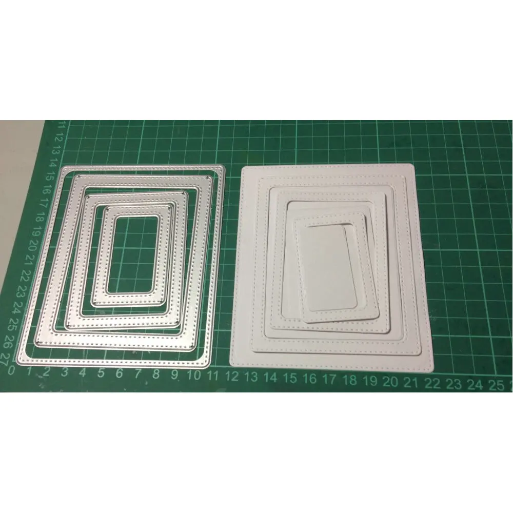  4pcs Rectangle Frame Set Metal Cutting Dies Scrapbooking Steel Cut Die DIY Invitation Cards Embossi - 32970977905