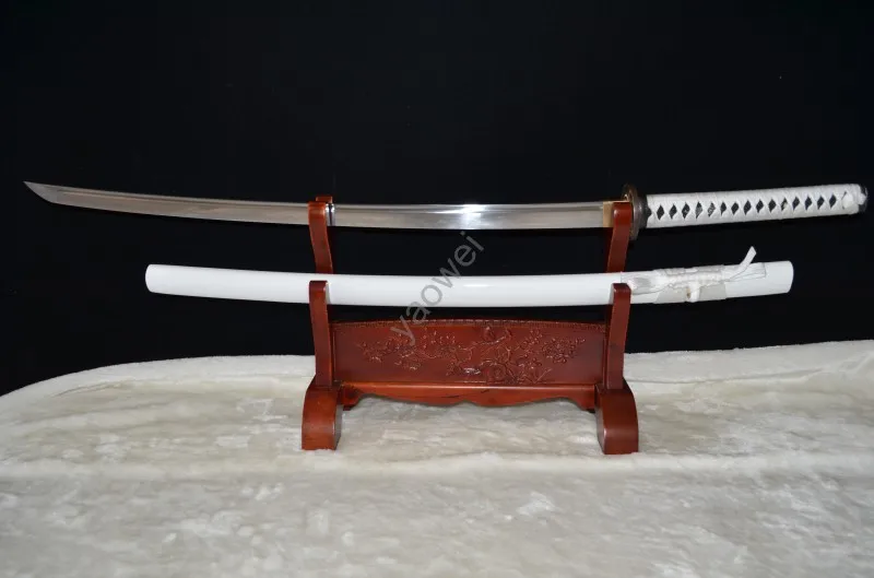 

Handmade Samurai Japanese Sword Clay Tempered 1095 Steel Very Sharp Full Tang Sharp Blade Battle Ready Cut Trees