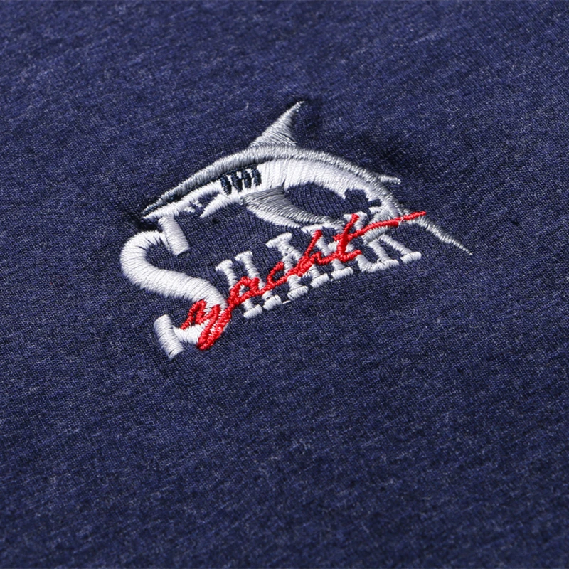 TACE & SHARK брендовая летняя футболка мужская с вышивкой акулы короткий рукав тонкая