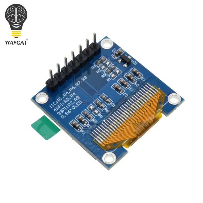 WAVGAT 0,96 дюймовый SPI OLED дисплей модуль белого цвета 128X64 OLED 7Pin драйвер чип SSD1306 для arduino