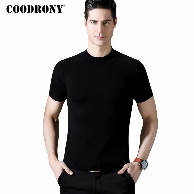 

COODRONY Merino Wool Sweater Men Fashion Short Sleeve O-Neck Pullover Men Clothing 2018 Winter Thick Warm Cashmere Sweaters 8329