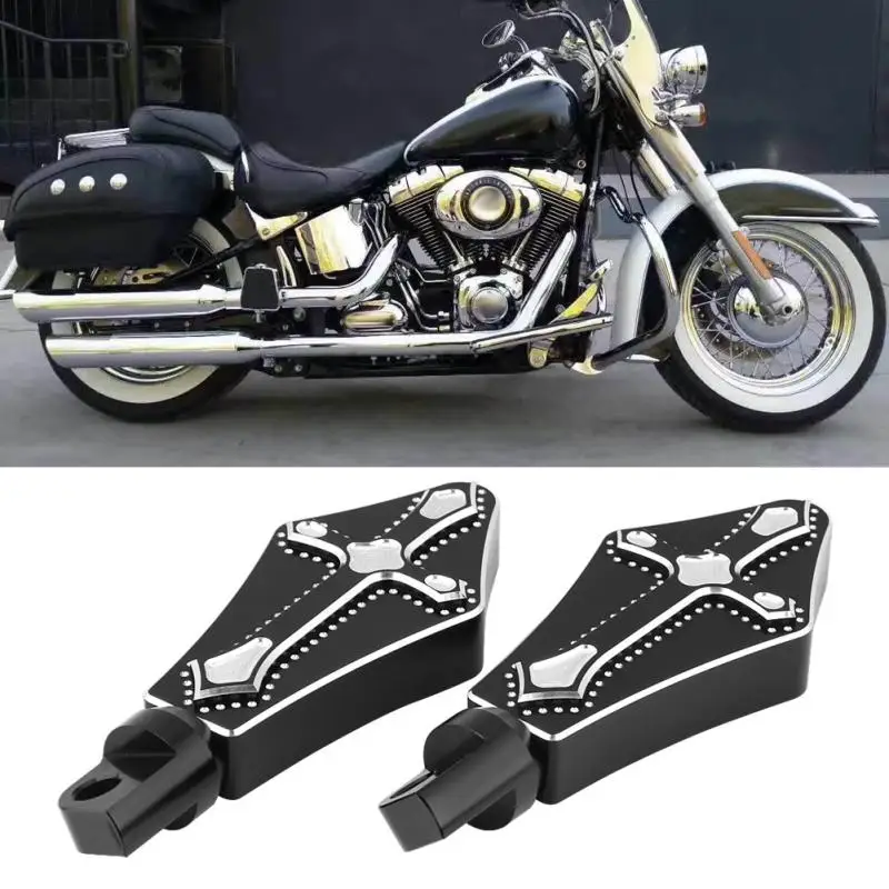 1 пара черные крестообразные мотоциклетные подножки педали Подножка для Harley Davidson