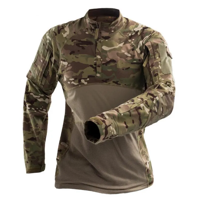 

Tactical Cotton T-shirts Men Army Green Combat Camouflage T Shirt Men Long Sleeve Military T-Shirt Men's Hunt T-shirts Outwear