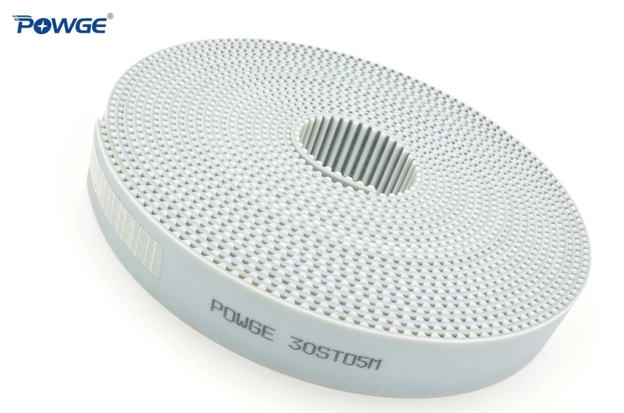 POWGE Arc PU белый STD STS S5M открытый ремень ГРМ 15mm Ширина 10/15/20/25/30/50 мм полиуретан сталь