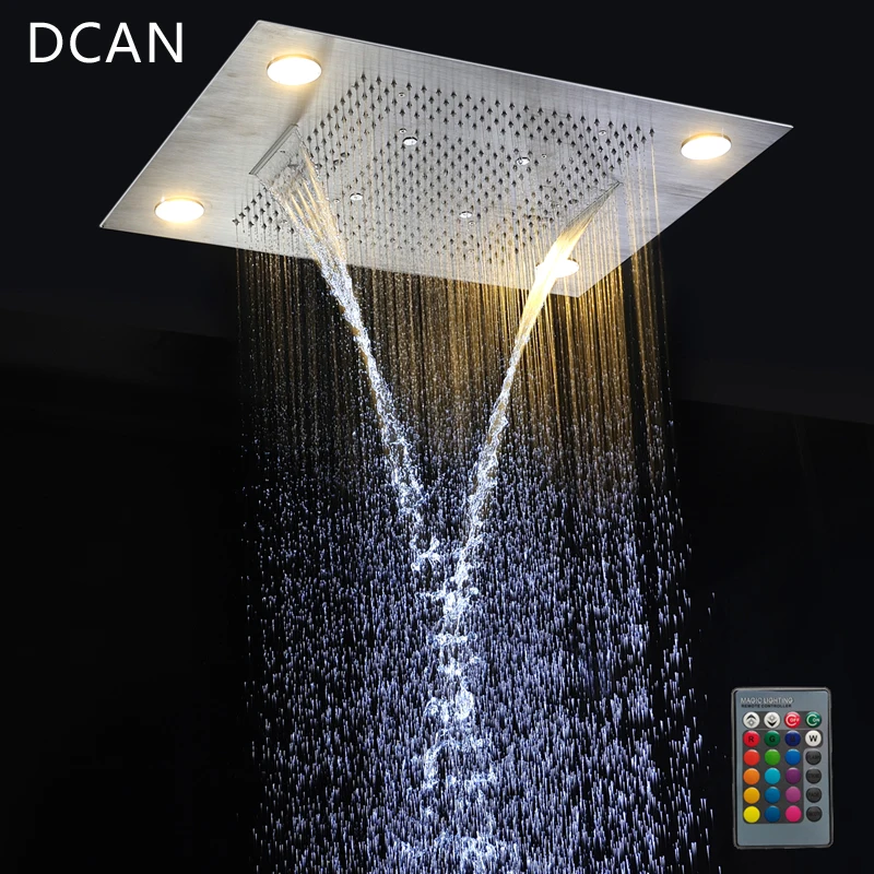 Multi Function Rainfall Shower Heads Led Light Remote Control Shower Head 600800mm Ceiling Rain Shower Waterfall Massage (6)
