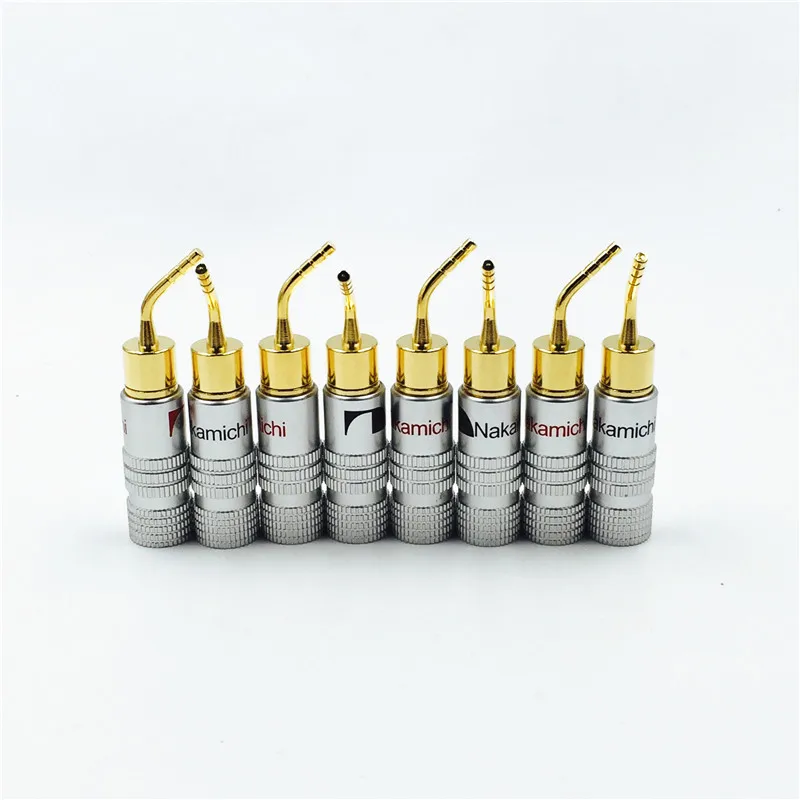 8 шт. Высокое качество 24 К золотой динамик Nakamichi Pin Angel 2 мм банановый штекер для динамика провода винт замок разъем