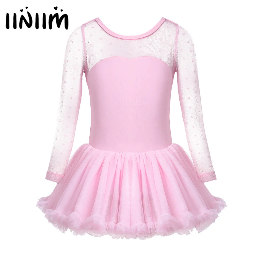 iiniim Pretty Formal Girls Dancing Dresses Cotton Polka Dots Mesh Long