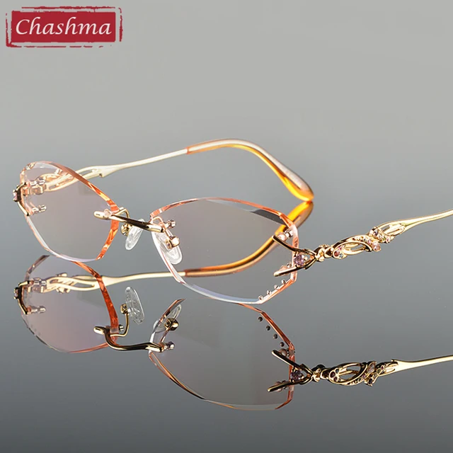 Buy Chashma Luxury Tint Lenses Myopia Glasses Reading Glasses Diamond Cutting