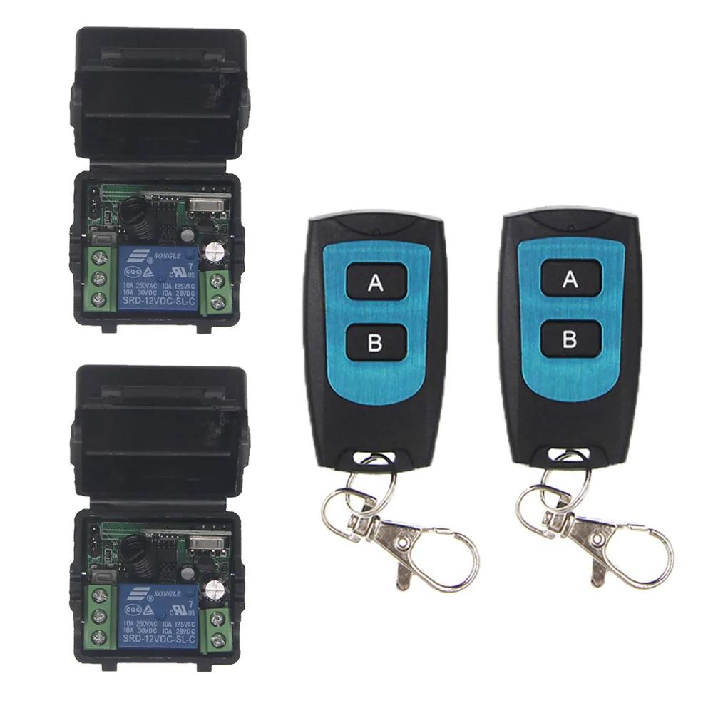 

Smart Home Mini DC 12V 1 CH 1CH 10A RF Wireless Remote Control Switch System 2CH Waterproof Transmitter + Receiver