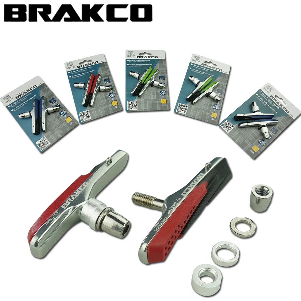 1 Pair Bike Bicycle Brake Pads Bicycle Braking V-Brake Holder Shoes Rubber Y`US