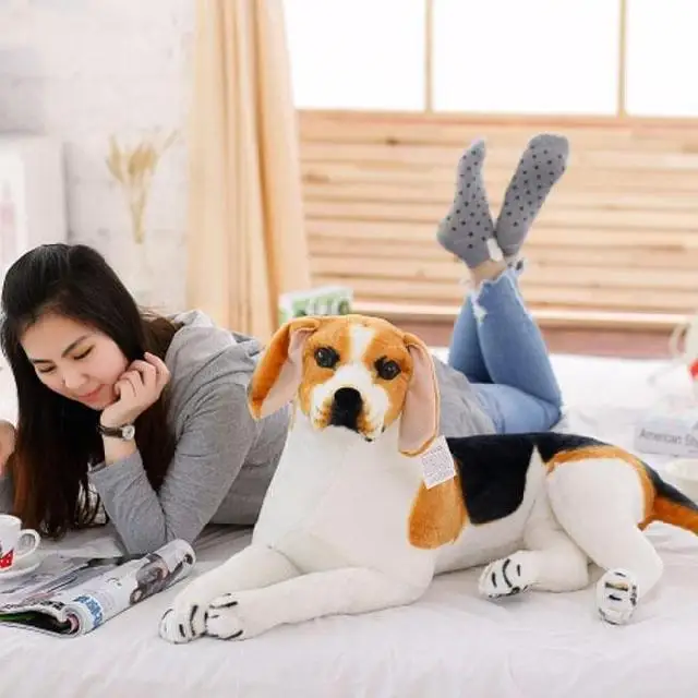 

simulation animal prone beagle dog plush toy birthday gift t0628
