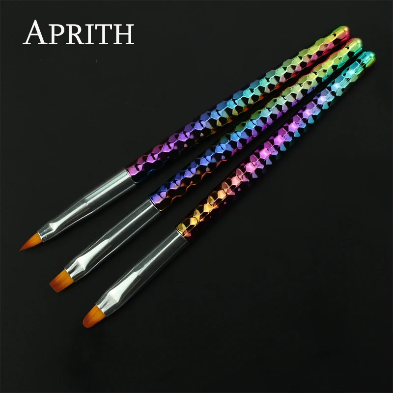 

Rainbow Color Nail Art Brush Manicure Brushes Set Crystal Liner Dotting Acrylic Builder Painting Drawing Carving Pen UV Gel Tool