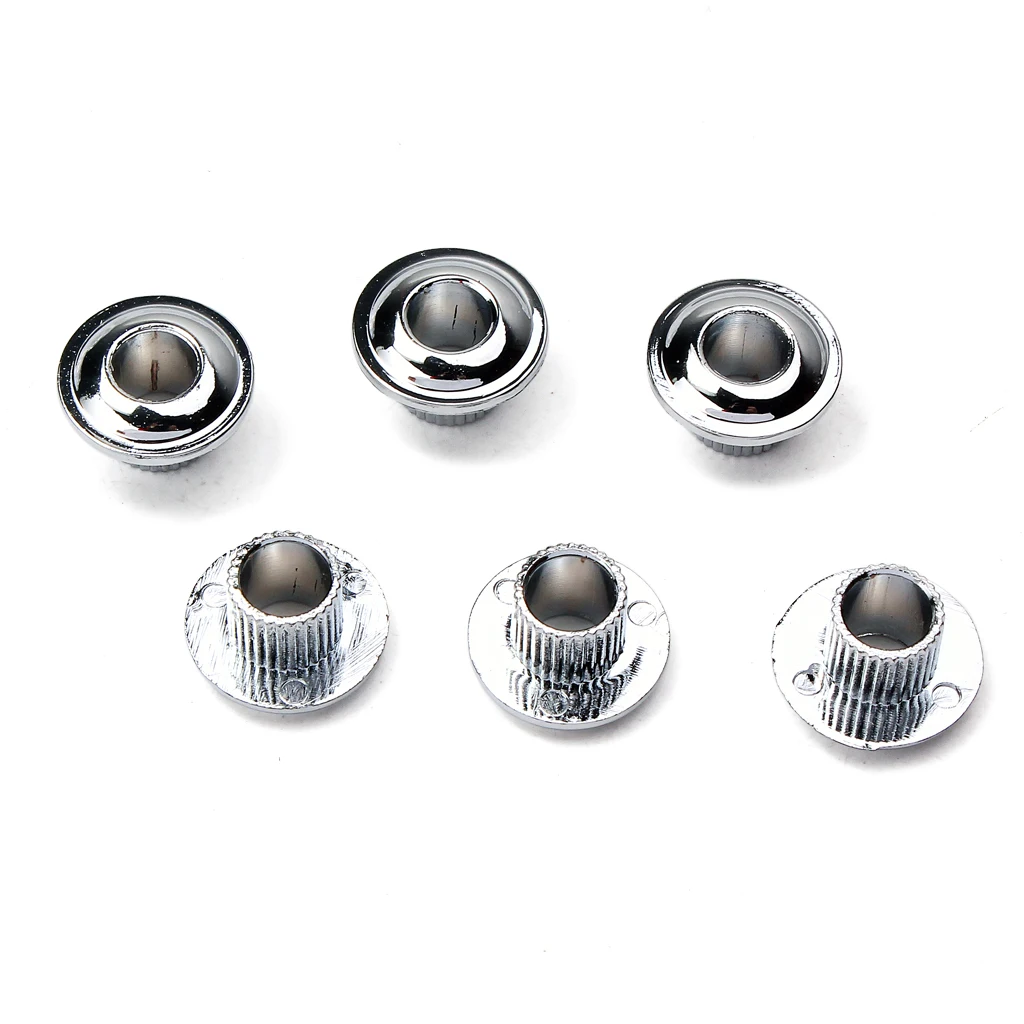 6Pcs Opened Semiclosed Vintage Guitar Tuning Pegs Tuner Machine Heads Conversion Bushings Adapter Ferrules Chrome