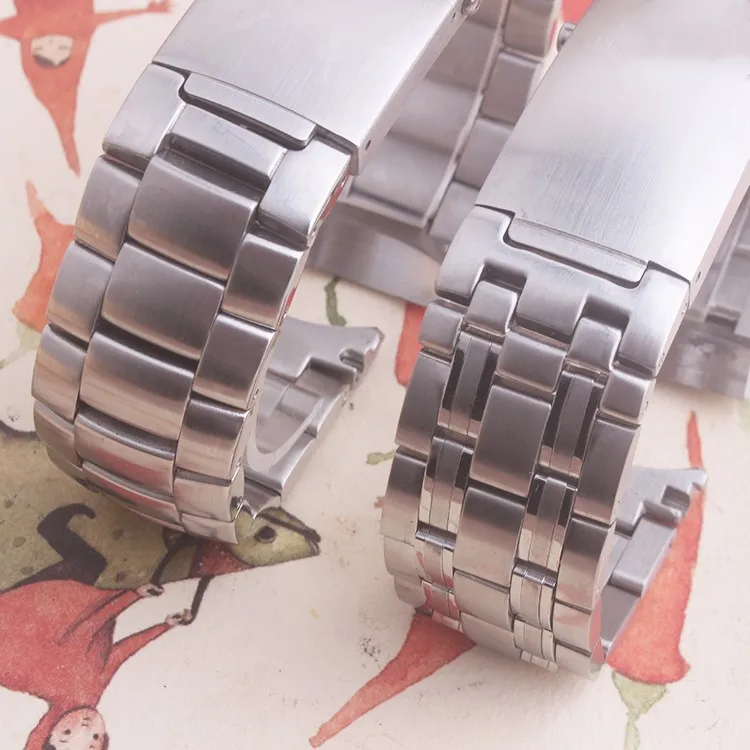 Полированные браслеты из нержавеющей стали для часов Omega Seamaster 300, фирменный ремешок для часов, ремешок для часов, складная Пряжка, 20 мм, 22 мм, серебро