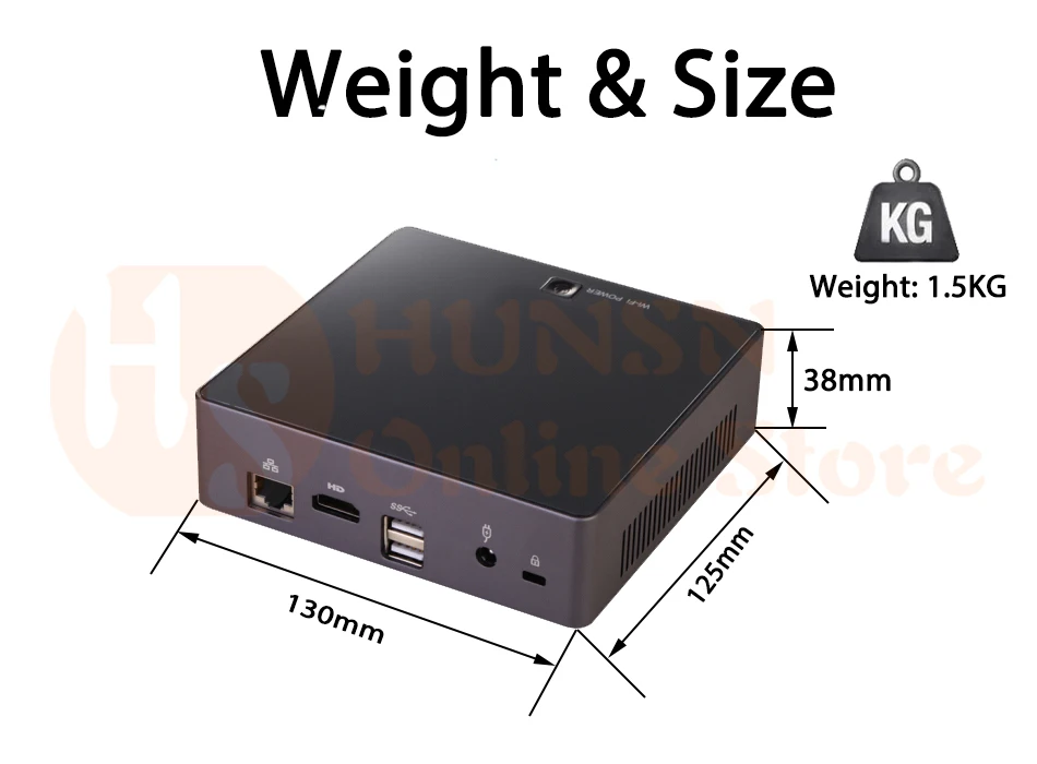 Fanless Mini PC I5 8250U I7 8550U HUNSN BA02 (02)