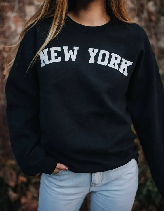 

OKOUFEN NEW YORK sweatshirts streetwear cool fashion unisex tops full sleeve crewneck clothing cotton letter print pullovers