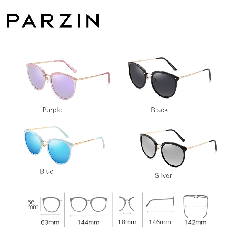PARZIN, винтажные женские солнцезащитные очки, поляризационные солнцезащитные очки для вождения, TR90, большие размеры, женские пластиковые титановые очки 9868