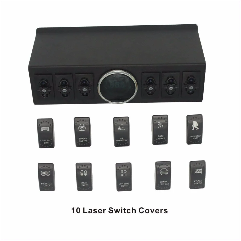 Wrangler JK& JKU 2007- Накладные 6-Switch Pod/панель с системой управления и источника красный задний светильник(с 10 лазерной крышкой