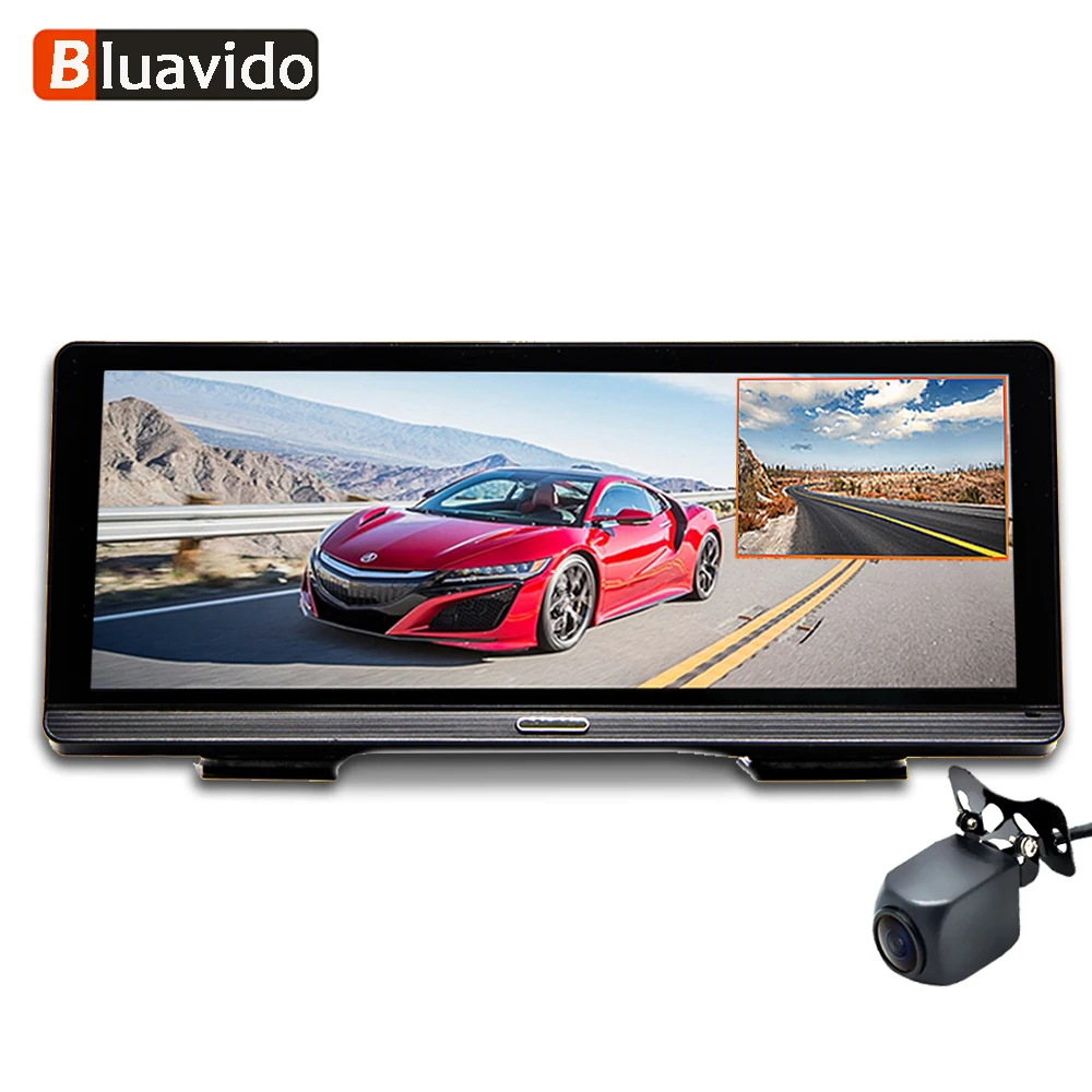 

Bluavido Full HD 1080P Car DVR ADAS 8" IPS 4G Android GPS Navigation Dash camera with HD 720P rear cam WIFI auto video registrar