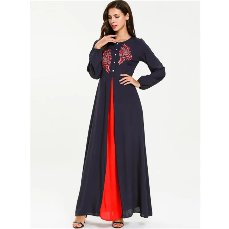 Арабское мусульманское платье Abaya Дубай длинное мусульманская одежда с вышивкой