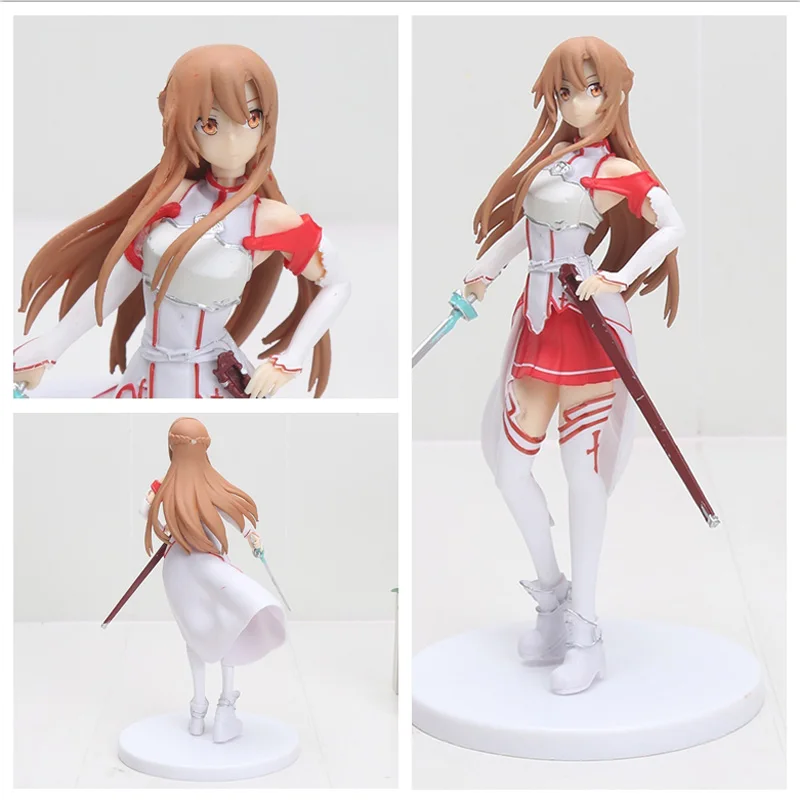 18cm Anime Sword Art Online Asuna Aincrad PVC Action Figure Yuuki Asuna Collection Model kids Toys for children gift