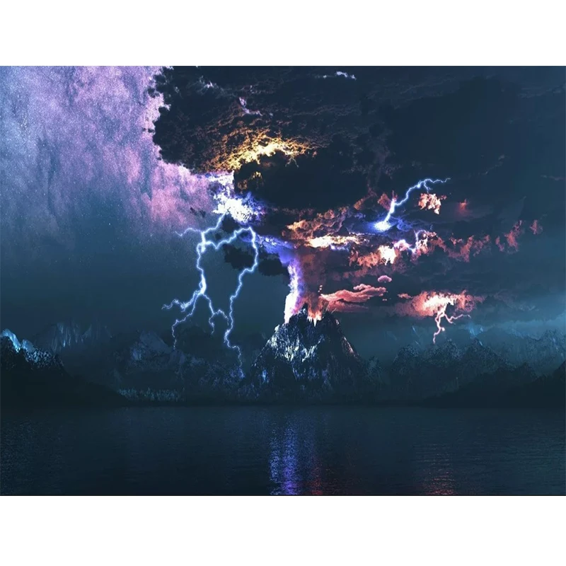 5d Volcanic Landscape Diy Diamond Painting Full Square Mosaic Cross Stitch Embroidery Home Decor | Дом и сад