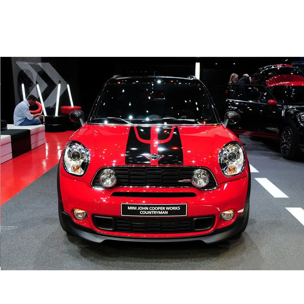 Black Set Decal Sticker Stripe Kit For Mini Countryman Cooper S Racing Hood Side Trunk JCW (5)