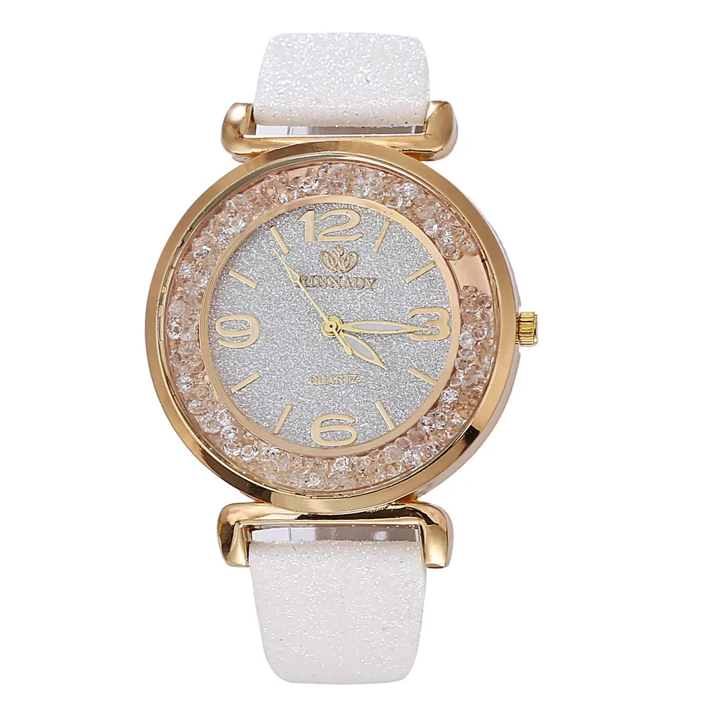 Женские стильные шикарные элегантные модные женские Аналоговые кварцевые наручные часы из нержавеющей стали с кристаллами 50 - Цвет: H