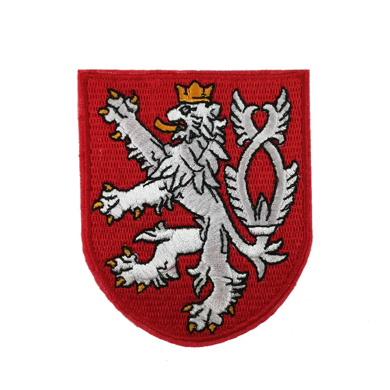 

LION BOHEMIAN Czech Republic coat of arms Patches Embroidered Iron On Applique diy badge