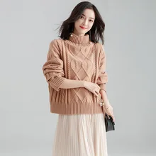 Pullover Women Sweaters Autumn Winter Fashion Plus size Turtleneck Thick Warm Jumper Tops Female Solid Twist Knitwear Sweater Pullover Women Sweaters Autumn Winter Fashion Plus size Turtleneck Thick Warm Jumper Tops Female Solid Twist Knitwear Sweater