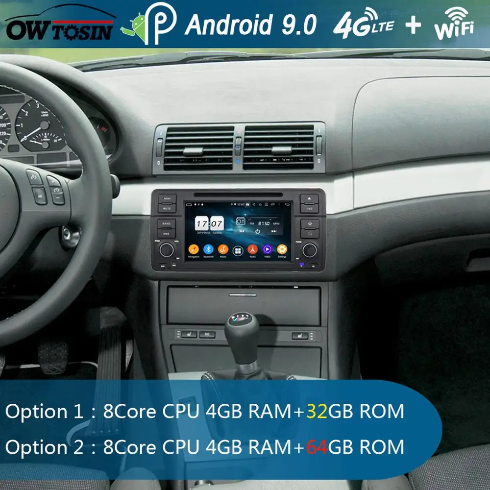 Excellent 7"IPS 8Core 4G+64G Android 9.0 Car DVD Player GPS Radio for BMW 3 Series E46 M3 318i 320i 325i 328i Rover 75 MG ZT DSP Parrot BT 1