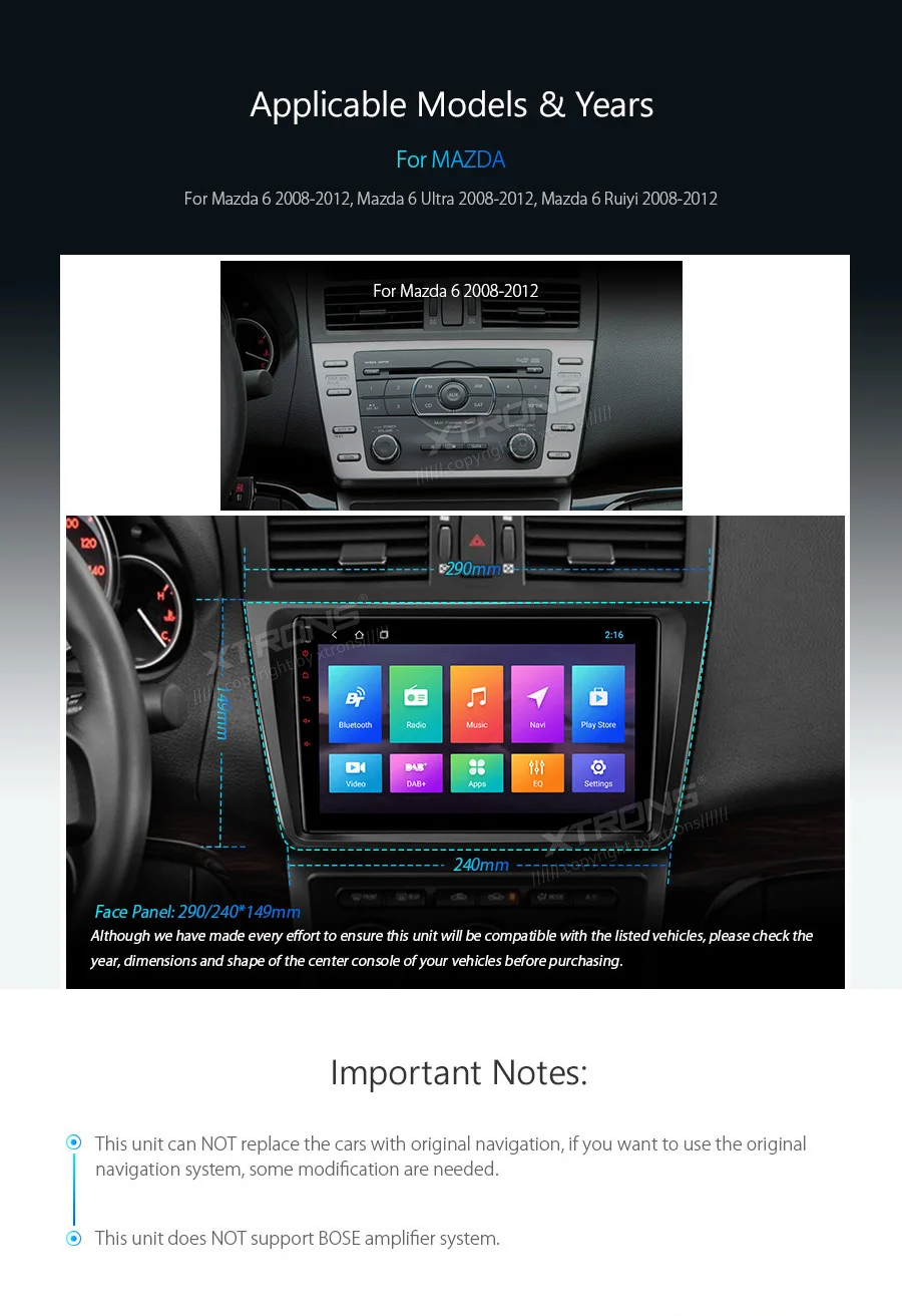 Flash Deal 9" Android 8.1 OS Car Multimedia Navigation GPS Radio for Mazda 6 2008-2012 & Mazda 6 Ultra 2008-2016 & Mazda 6 Ruiyi 2008-2012 3