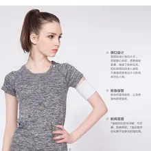 Трикотажная короткая рубашка, компрессионные колготки, футболка, дышащая, быстросохнущая футболка, женские спортивные футболки для фитнеса