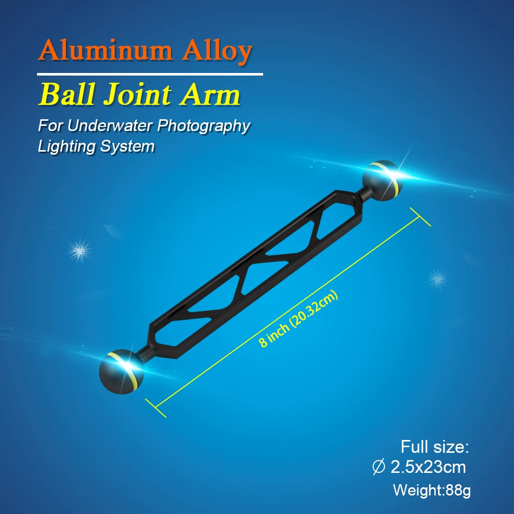 Equipamento de Mergulho Sistema de Iluminação Essencial Fotografia Dual Ball Joint Braço Combinação Acessório Anlge Ajustável - Image 4
