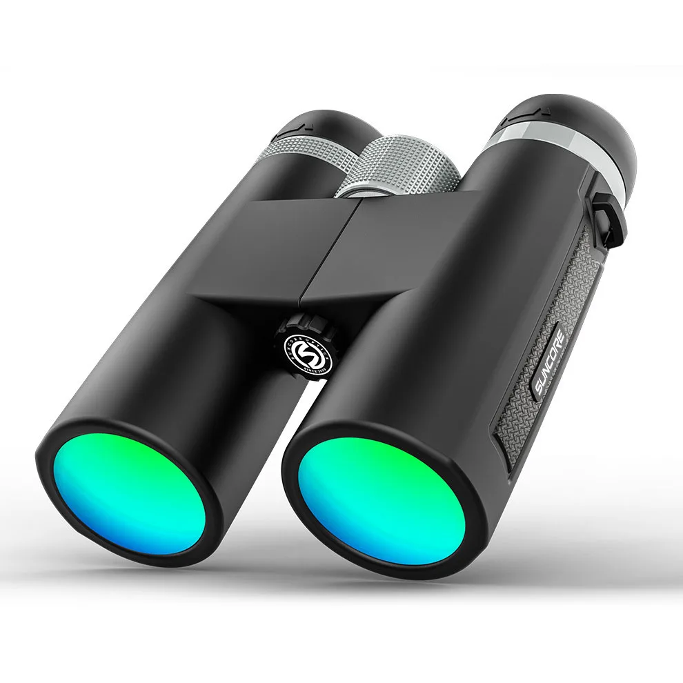 12x42 Binoculars HD High Power Bak-4 Prism Multi-layer Green Coating Optics Portable Telescope Outdoor Hiking Camping